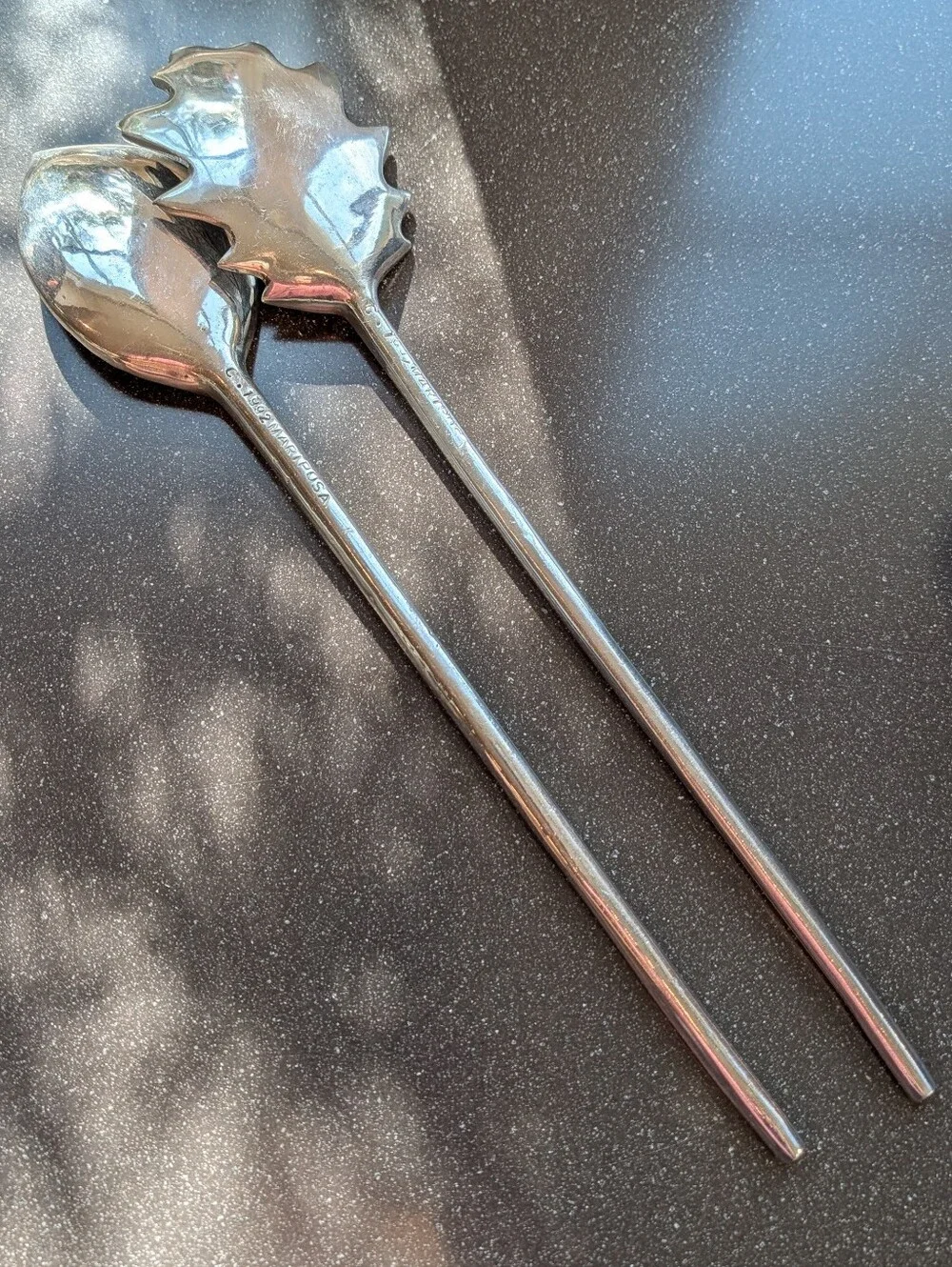 vintage MARIPOSA leaf salad serving set 1992